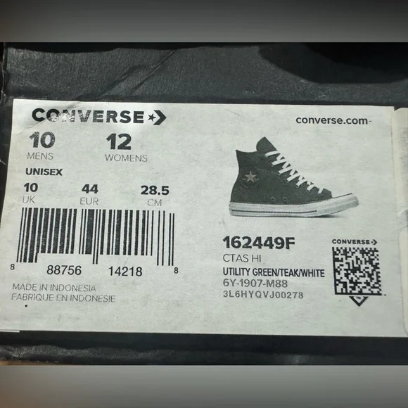 Converse All Star Utility Green/Teak/White Mens 10 Women’s 12 - Picture 13 of 15